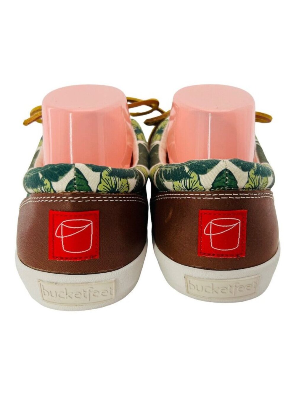 Bucketfeet Sneakers Mens Size 10 Tennis Tropical Leaf Print Canvas & Faux Leathe - Picture 6 of 13